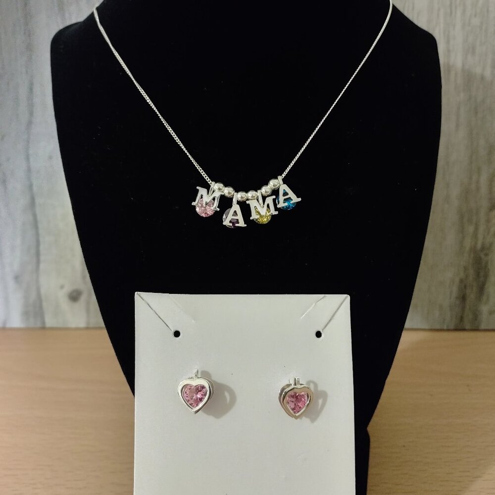 Charms Necklace and Earring Set Taxco Sterling Silver 925
